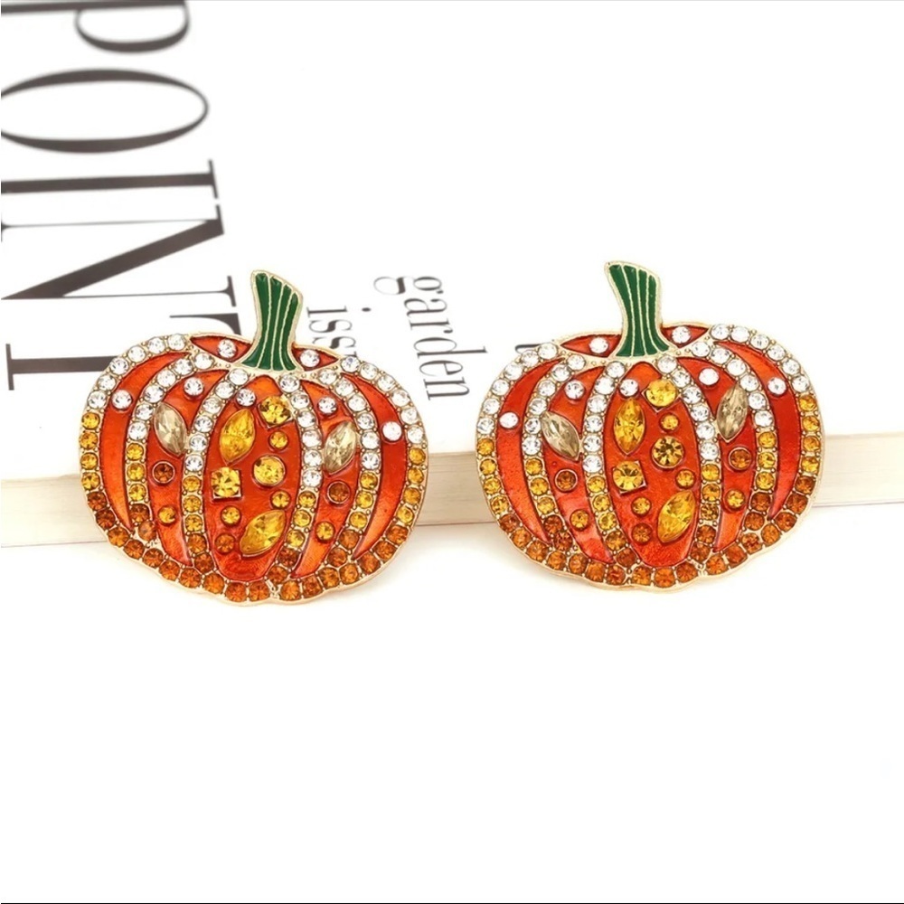 Rhinestone‎ Pumpkin Earrings